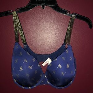 Navy/Gold Victoria’s Secret VS Pattern Bra